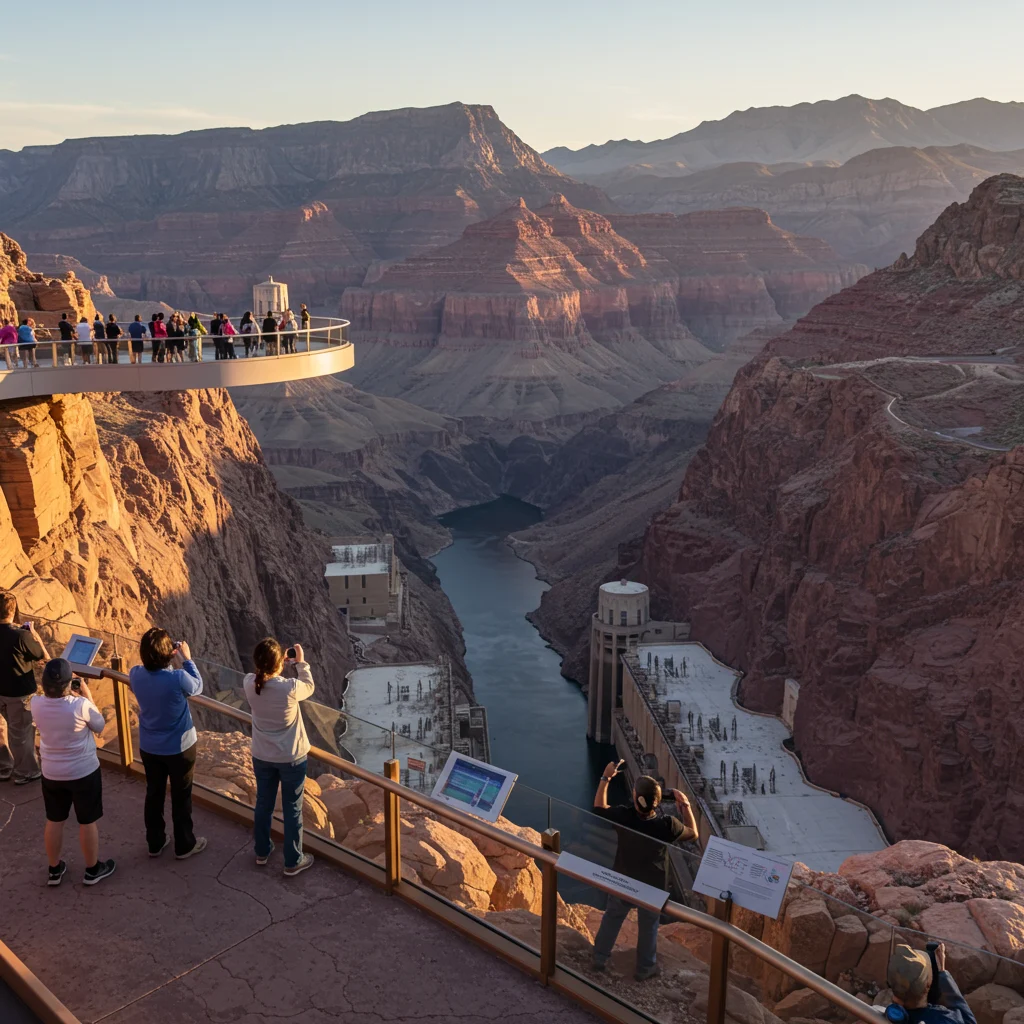 Introduction to the Grand Canyon West, Hoover Dam Stop, and Optional Lunch and Skywalk Tour