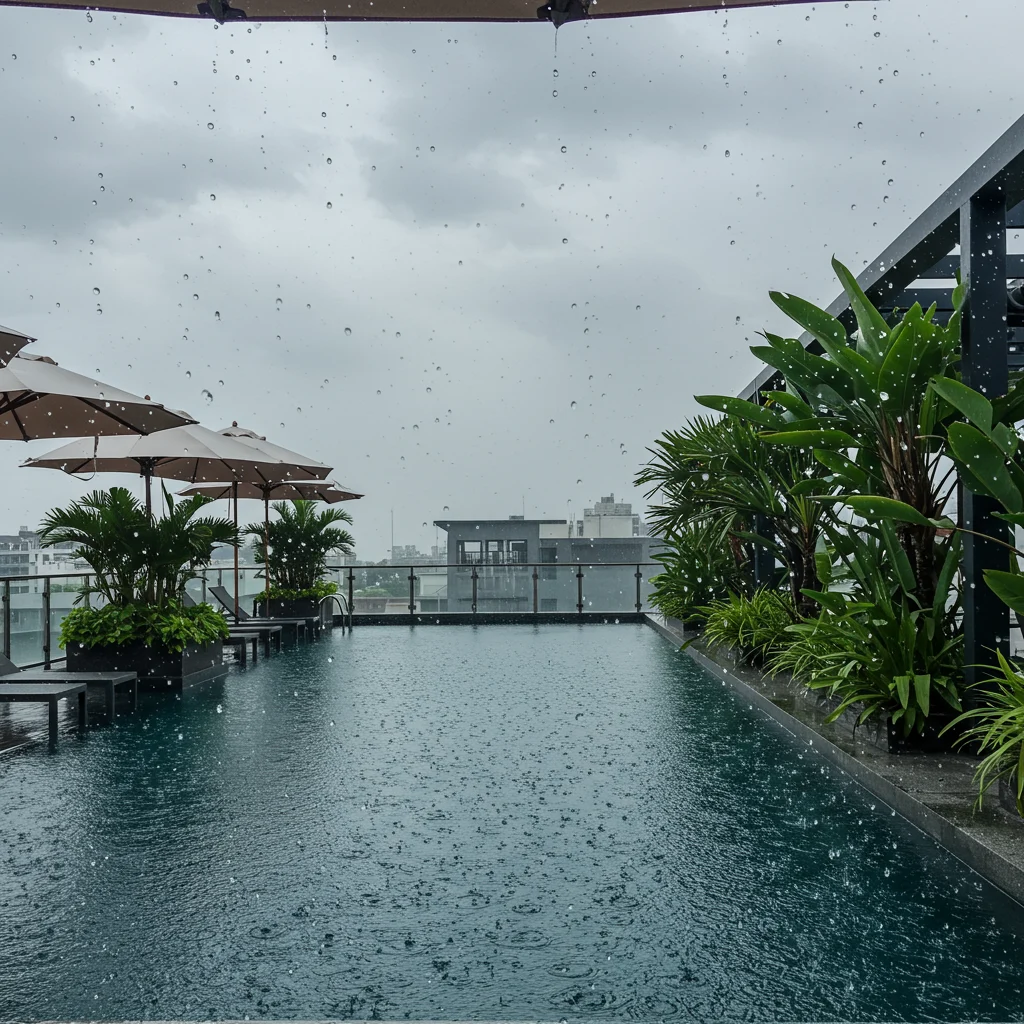Weather Considerations: Rainy Season and Rooftop Pools