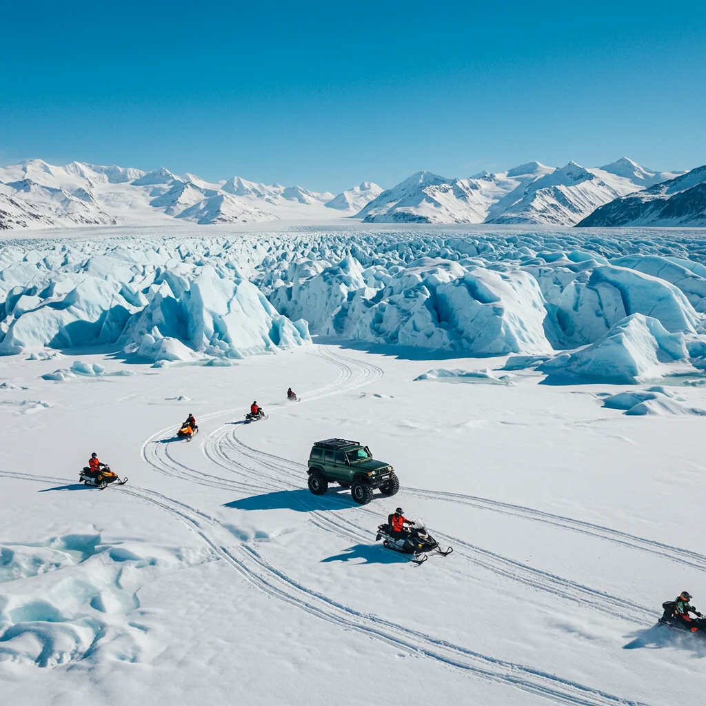 Introduction to the Golden Circle Super Jeep Adventure with Snowmobiling on Glacier