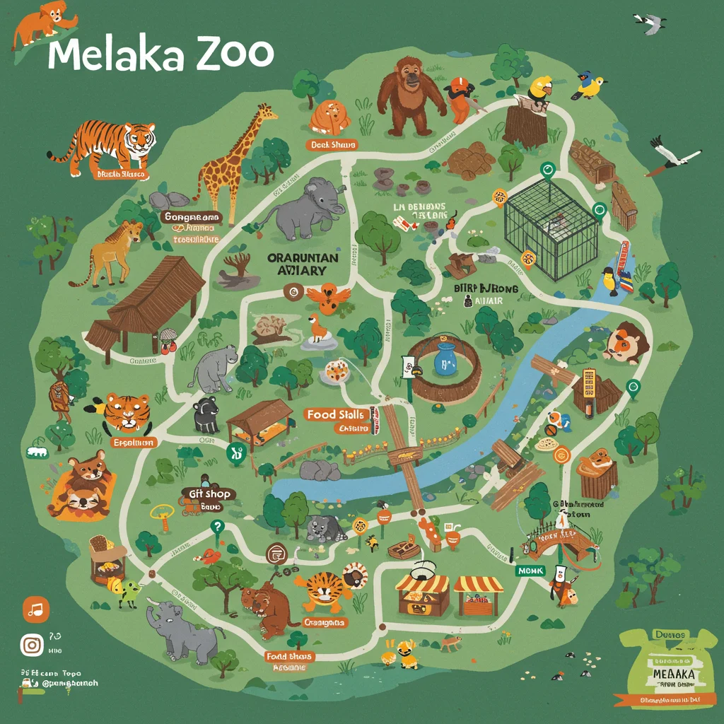 Melaka Zoo Map and Visitor Guide