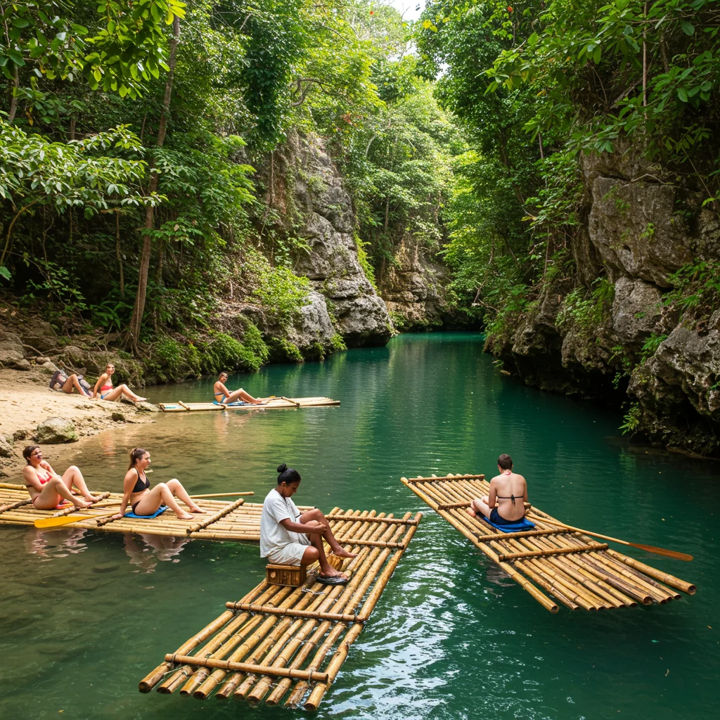 Introduction to Bamboo Rafting and Limestone Foot Massage in Jamaica